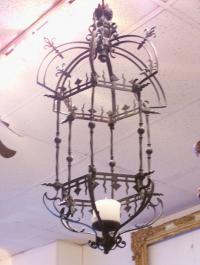 Early to mid 19th century French iron ceiling fixture