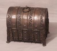 16th century French iron dome top casket travel box