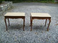 Pair Italian marble top end tables c1920