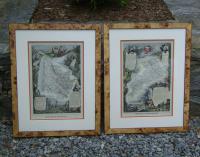 French pair engraved maps dated 1856