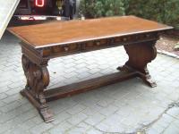 Spanish style library table with 2 drawers