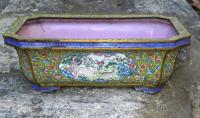 Chinese  Qing Dynasty enamelled copper planter c1750