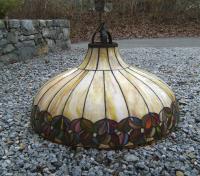 Arts and Crafts leaded glass dome lighting fixture c1900