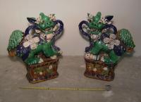 Pair Chinese ceramic palace foo dogs c1950