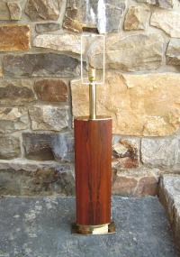 Mid Century Modern rosewood and brass Laurel lamp c1960