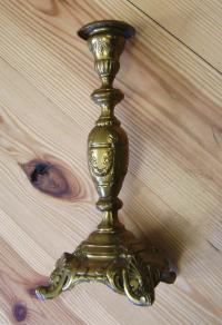 Early German single brass candle stick