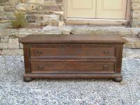 New England country pine two drawer storage chest c1900 to 1920