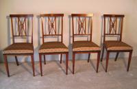 Set of four Inlaid Italian Directoire chairs c1880