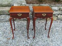 Fineberg pair mahogany Queen Anne night stands