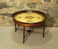 18thc French provincial painted tole tin tray coffee table c1780