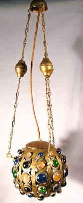 Ball shape reticulated brass Middle Eastern lantern