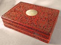 Chinese red lacquer cinnabar writing box c1800