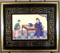 China Trade rice paper paintings Mandarin Coutesans 1840