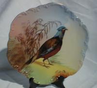 Limoges game bird plate signed by limoges