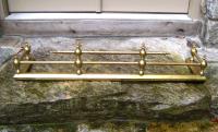 19th century solid brass fireplace fender