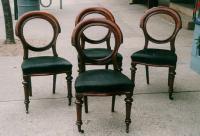Set Antique English Victorian dining chairs