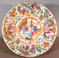 Chinese Rose Mandarin pattern porcelain charger c1820