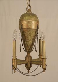 French green tole chandelier C1900