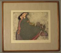 Malaysian artist Eng Tay limited edition intaglio print Lover c1986