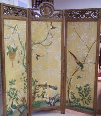 Large Asian room divider watercolor on paper c1880