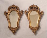 Vintage pair of Italian baroque wall mirrors c1900