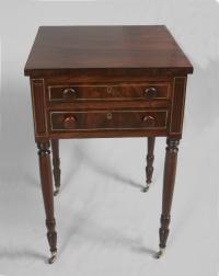 Federal 2 drawer night stand with brass inlay c1790