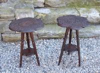Assembled pair of carved Indian rosewood stands c1880