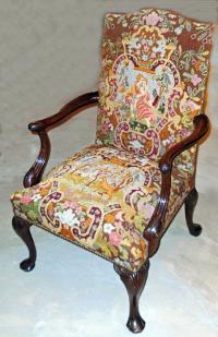 George II style Centennial mahogany library chair c1890