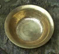 Japanese acid etched brass bowl c1880