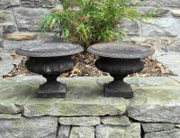 Rare small pair of Victorian cast iron planters c1880
