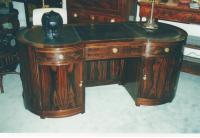 Art Deco macassar kidney shape desk
