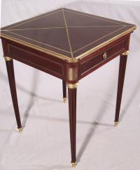 French mahogany N Lampre handkerchief card table c1875