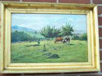 George Arthur Hays cow landscape oil painting