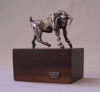 Oscar J Berlin miniature silver sculpture of a bull
