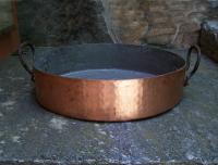 Large vintage French copper preserves cooking pan