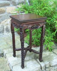 Chinese carved rosewood plant stand c1860