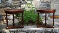Pair French Empire style side tables with bronze mounts c1950