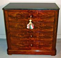 Directoire Neo Classic style figured mahogany bedside chest c1800