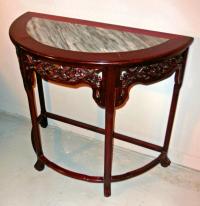 Chinese rosewood demilune console table c1900