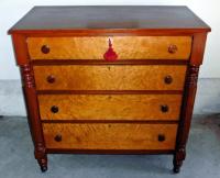 Early Vermont cherry wood four four drawer chest