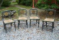 Set of 4 early American painted dining chairs