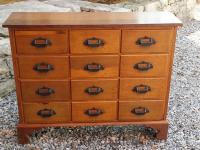 Early American country store  walnut apothecary chest c1860