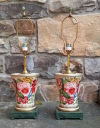 Brunschwig and Fils handmade painted table lamps