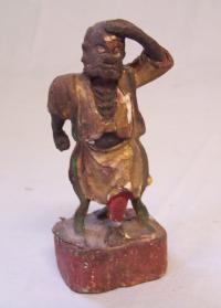 Early hand carved Japanese wood figure of a man