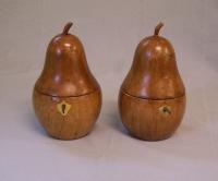 Pair of late 19th century French pear tea caddies