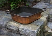 Antique French copper Turbot pan stamped L D B