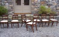 Set of 7 American Federal period walnut dining chairs c1825