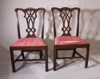 Pair of 18thc Massachusetts Chippendale dining chairs c1770