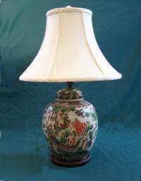 Chinese Export ginger jar lamp c1900
