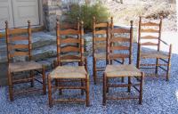Set of six Wallace Nutting Pilgrim style ladder back chairs
